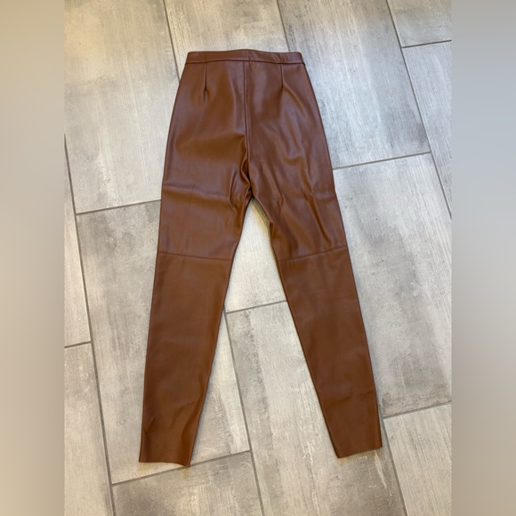 Zara Tan Brown Faux Leather Pants - Picture 2 of 6